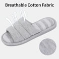 thumbnail image 3 of Open Toe House Slippers for Women Men Soft Cotton Indoor Shoes Memory Foam Slip On bedroom Slippers, 3 of 6