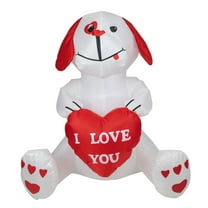 Northlight Lighted Valentine's Day Doggie Yard Inflatable, 48"