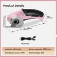 thumbnail image 5 of Cordless Electric Scissors, Cardboard Cutter with Safety Lock Electric Mini Cutter Power Rotary Scissors for Leather Felt Rug Box with Storage Box Pink, 5 of 5