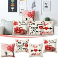 thumbnail image 2 of Matoen 4Pcs Valentines Day Pillow Covers 18x18 Valentine Linen Cushion Decorative Throw Pillow Covers Sofa Couch Anniversary Wedding Valentine Home Decor, 2 of 9
