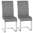 thumbnail image 3 of Alden Design 2pcs PU Leather Dining Chair Highback for Home, Light Gray, 3 of 8