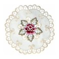 thumbnail image 1 of 1 pcs Dentelle Brodée Découpure Napperon Rond Tapis de Vase, Coton, Lin, 30cm de Diamètre Rond -, 1 of 5