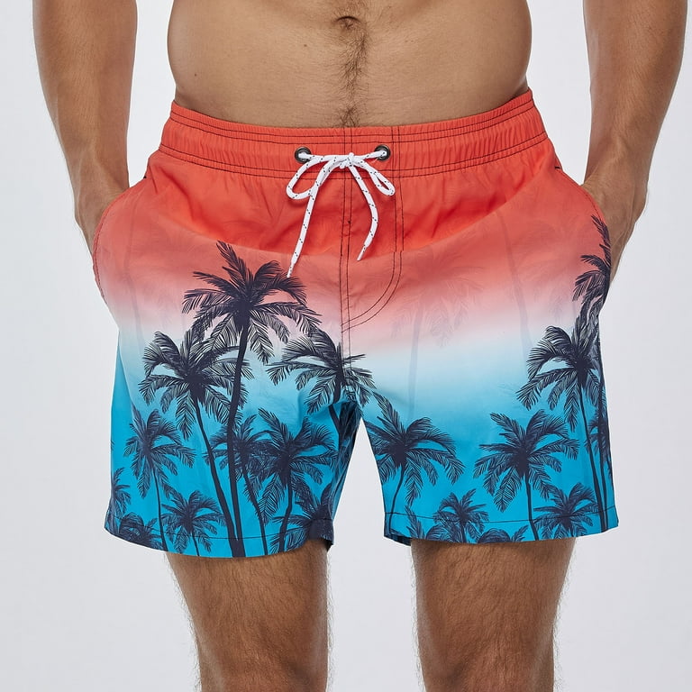 VBXOAE Men's Shorts Casual Fit Drawstring Elastic Waist Summer Beach Shorts  with Pockets Workout Sport Shorts Swim Trunks Funny Graphic Beach Shorts 