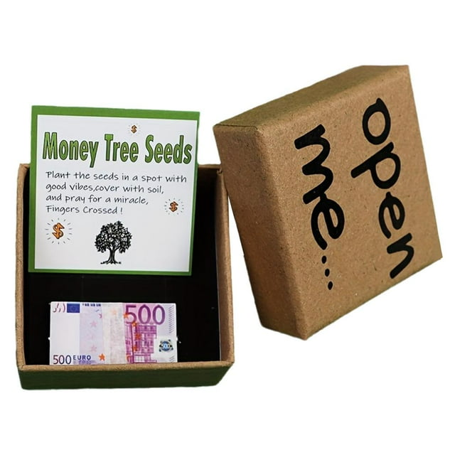 Money Tree Seeds Joke Gift Box, Teasing Gift Box Adult Fun Trick, Funny and Creative Novelty Present for Friends, Family, or Office Pranks