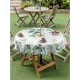 thumbnail image 4 of Outdoor Tablecloth with Umbrella Hole for Patio/Picnic/Party/Camping, Green Eucalyptus Leaves Waterproof Table Cloth Round Cover Washable, Summer Botanical Daisy Floral (Dia 54"), 4 of 8