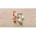 thumbnail image 5 of Titanium Steel Couple Rings with Roman Numeral and Diamond Accent Matching Bands His and Hers Anniversary Rings 4MM, 5 of 5