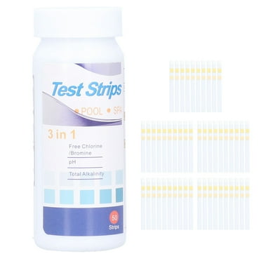 50 Counts 3 In 1 Spa Pool Water Test Strips Free Chlorine/Bromine PH Alkalinity Testing Paper