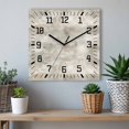 thumbnail image 6 of Vintage Beige Wooden Wall Clock Silent Non Ticking, Modern Abstract Art Oil Painting Square Wall Clocks Battery Operated, Decor Clock for Home Office, Living Room, Kitchen, 12 Inch, 6 of 9