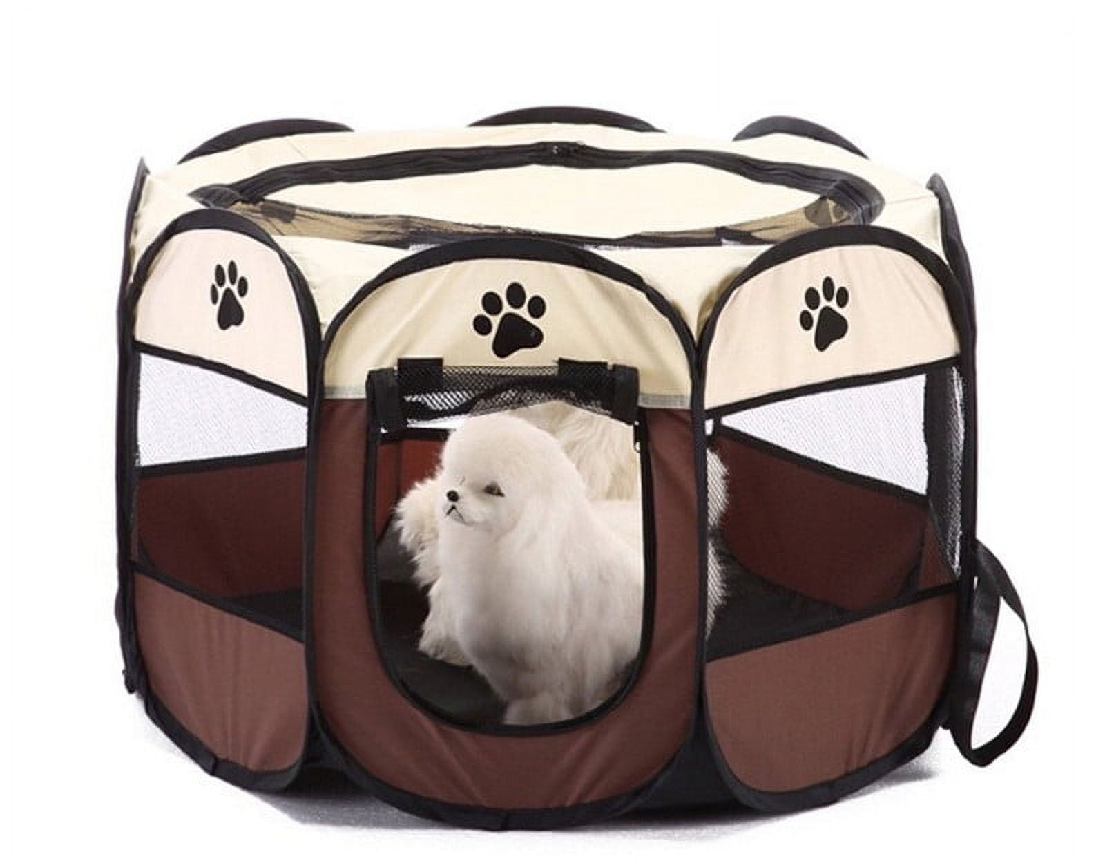 Walfront Pop-Up Foldable Dog Playpen, Red