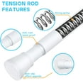 thumbnail image 4 of MEXAU 4 Pack White Tension Rod 16 To 26 Inch Short Tension Rods Adjustable Spring Curtain Rods No Drilling Extendable Small Tension Rod For Closet, 4 of 8