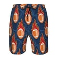 thumbnail image 3 of Adobk American Football and Fire Flames Print Men's Swim Trunks Hawaiian Bathing Suit Swimsuits Beach Shorts with Pockets-Medium, 3 of 6