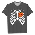 thumbnail image 2 of VBARHMQRT Camo Tshirt White Bone Pumpkin Heart| Print Novelty Coat Men and Women T Shirt Adult Grey, 2 of 3