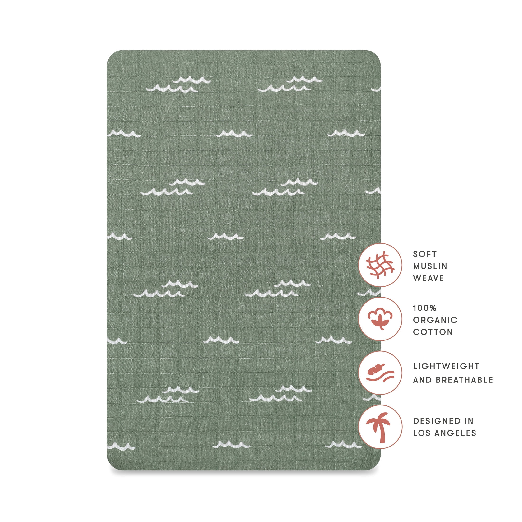 Babyletto All-Stages Bassinet Sheet in GOTS Certified Organic Muslin Cotton