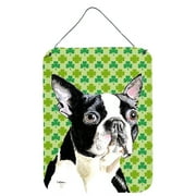 Carolines Treasures SC9280DS1216 Boston Terrier St. Patricks Day Shamrock Portrait Wall or Door Hanging Prints 12WX16H