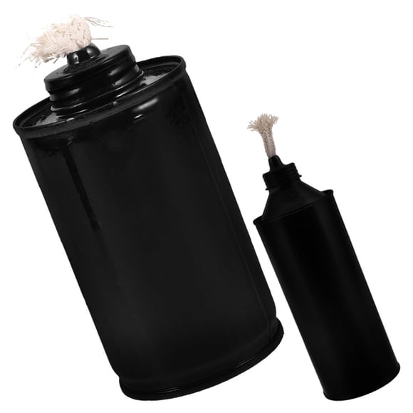 LEEYNEER 2pcs Refillable Bamboo Torch Canisters Outdoor Oil Torch Replacement Decorative Tiki Torch Canister with Wick for Garden Patio Deck Party 200ml+500ml