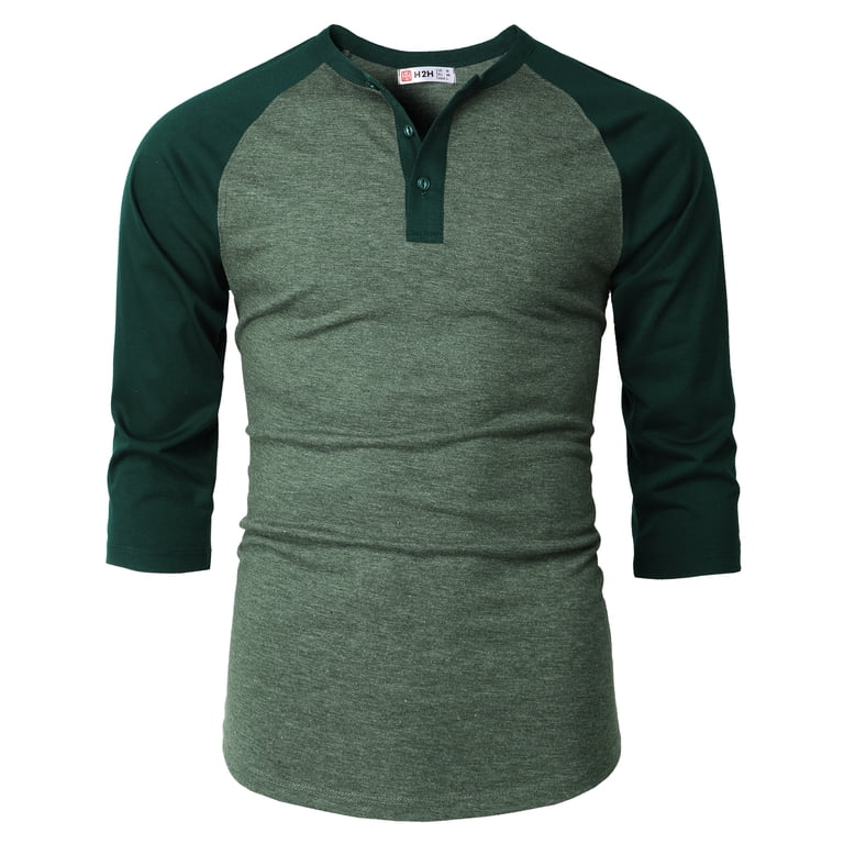 Chemise Henley Manches Longues Pour Homme | Coupe Ajustée, Manches Raglan | Vintage Décontracté | Polyvalente Sport & Ville