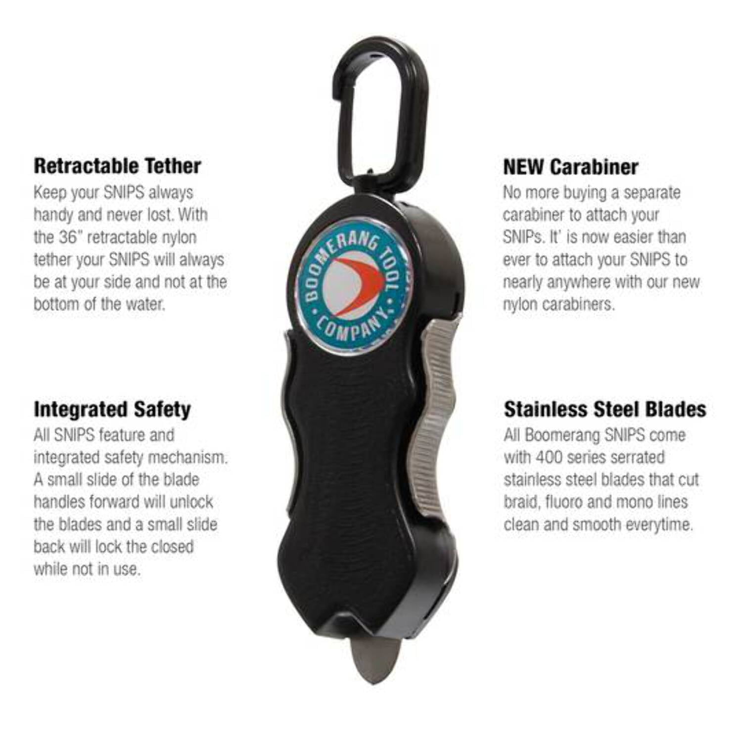 (2 pack) Boomerang Tool SNIP Basic Fishing Line Cutter, Black