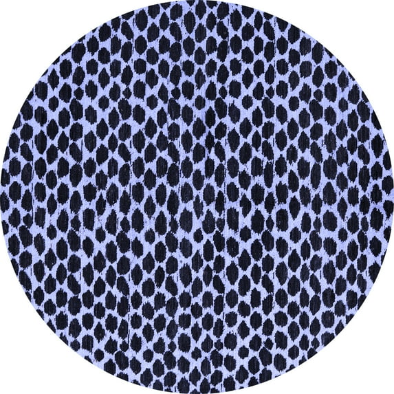 Ahgly Company Machine Washable Indoor Round Abstract Blue Modern Area Rugs, 8' Round