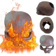 thumbnail image 2 of Teissuly Halloween Imitated Human Skull Ceramic, Reusable Halloween Firepit Skull Fire Log, Fire Pits Halloween Decor for Home, BBQ, Party, Bonfire, Campfire, Fireplaces Teissuly WER202309200770, 2 of 9