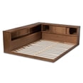 thumbnail image 6 of Baxton Studio Erie Modern Rustic and Transitional Walnut Brown Finished Wood Queen Size Platform Storage Bed with Built-In Outlet, 6 of 11