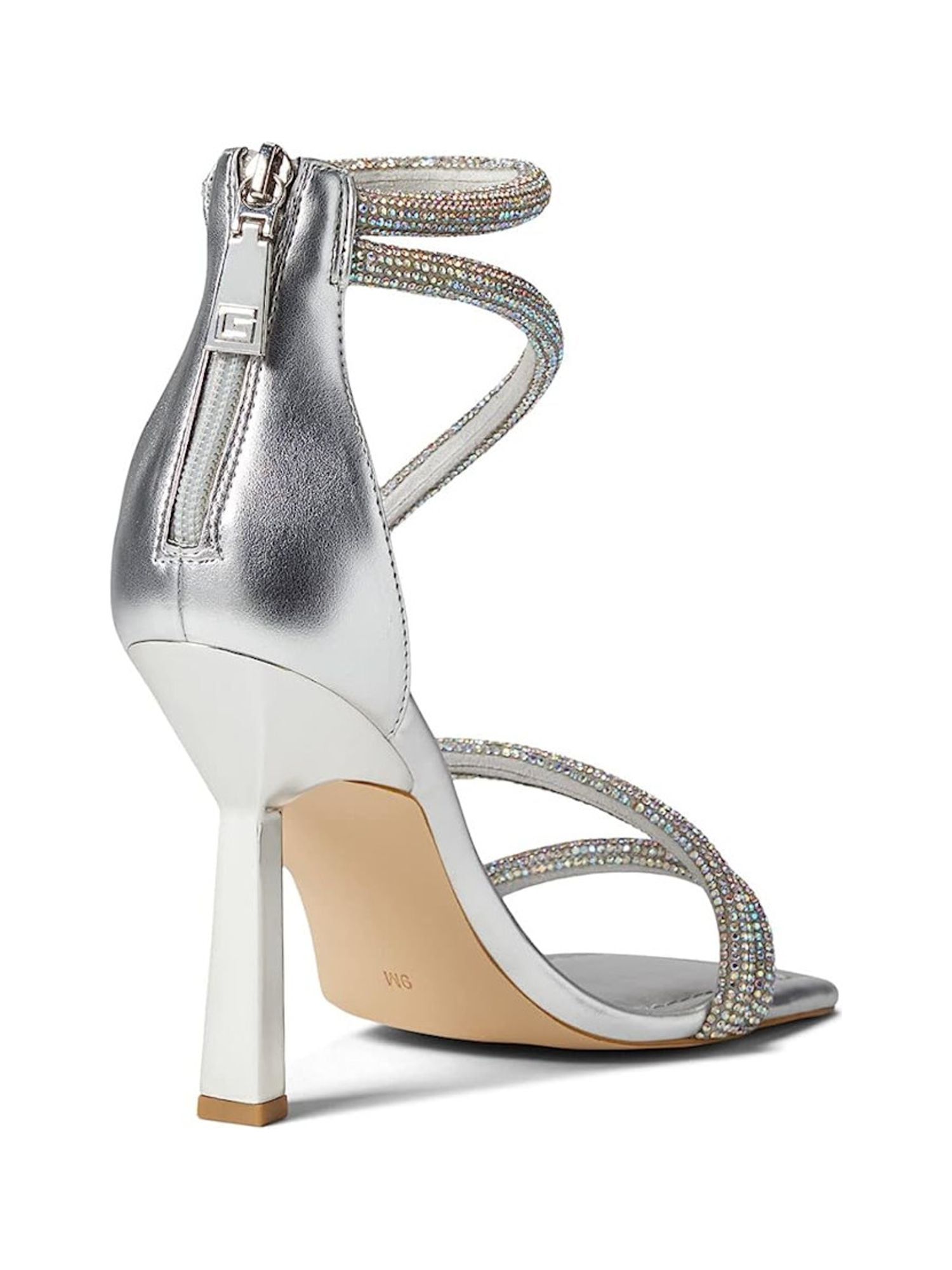◆PAULS BOUTIQUE◆ XYLA SILVER 5009555214 Miss Lola | Karelle Silver Glitter Platform Block Heels