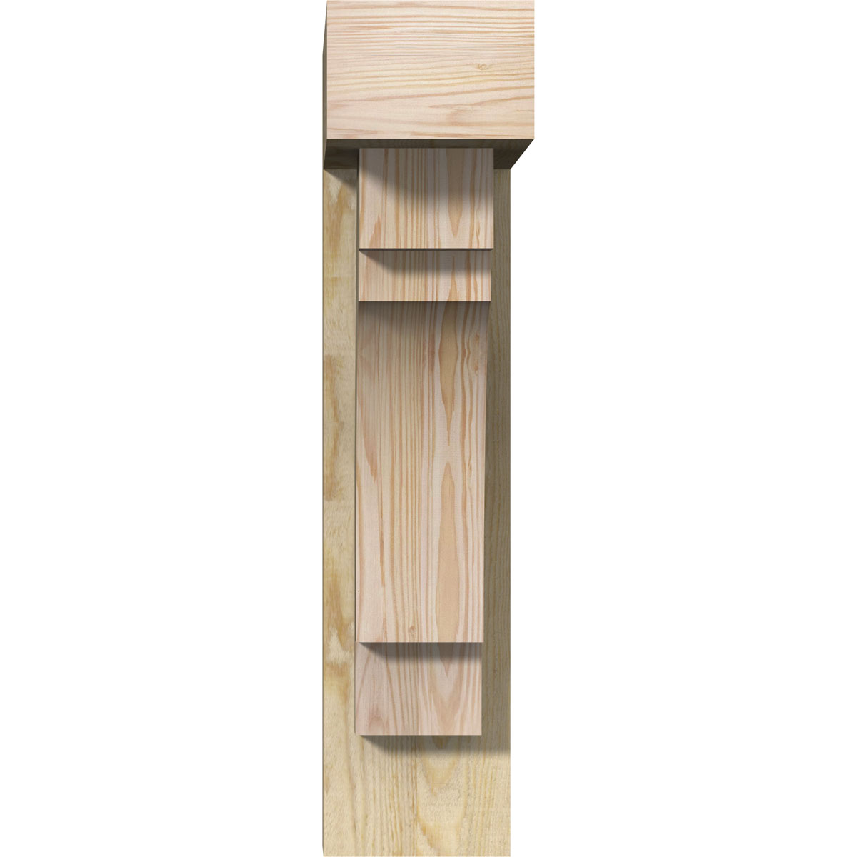 Ekena Millwork 6"W x 18"D x 26"H Merced Block Rough Sawn Bracket w/ Offset Brace, Douglas Fir