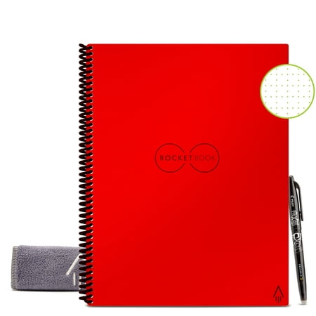 Rocketbook EVR-L-K-CBG Everlast Smart Reusable Notebook with Pen and Microfiber Cloth, Letter Size, Atomic Red