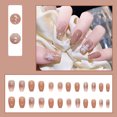 thumbnail image 4 of Uñas postizas, un nuevo producto de otoño: camelia suave con dedo postizo blanco, 4 of 6