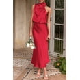 thumbnail image 4 of Vestido PRETTYGARDEN 2025 de Verano sin Mangas de Satén Rojo XXL, 4 of 8