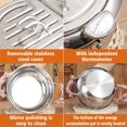 thumbnail image 3 of HUGFEGWE Janpanese Style Tempura Frying Pot with Lid,Stainless Steel Deep Fryer Pot with Temperature Control and Oil Drip Drainer Rack,Tempura Deep Fryer for Kitchen French Fries,Chicken U2537-31827, 3 of 9