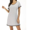 thumbnail image 2 of Besolor Womens Summer Nightgown Crewneck Short Sleeve Nightshirt Soft House Dress Sleepwear S-XXL, 2 of 3