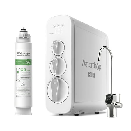 

Waterdrop G3 Reverse Osmosis System 8 Stage Tankless Reverse Osmosis Water Filter NSF/ANSI 42 & 58 & 372 Certified Under Sink RO System 2:1 Pure to Drain Smart LED Faucet with 1 Filter