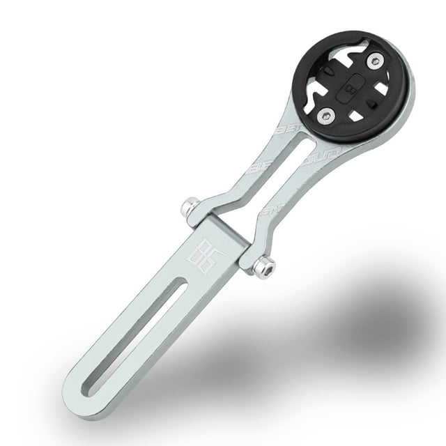 Support d'Ordinateur de Vélo en Alliage d'Aluminium Angle Réglable pour Vélo de Route Guidon Intégré - Couleur Titane, Inclut Élastique, Joint Éponge, Vis, Rondelles, Tournevis Hexagonaux, Adaptateurs