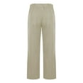 thumbnail image 5 of COSFO Casual Fall Pants for Women 2024 Beige High Waisted Solid Straight Leg Pants with Pocket Loose Pants, 5 of 7