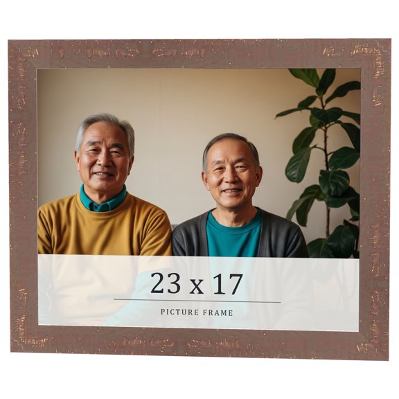 23x17 Distressed Brown Real Wood Picture Frame Width 1.25 inches | Interior Frame Depth 0.5 inches