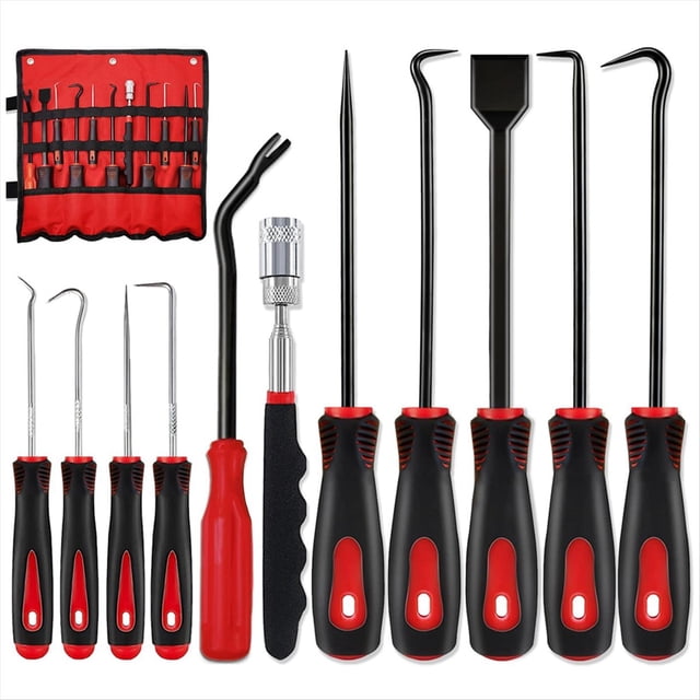 Kit de y Gancho para Quitar la Junta de la Manguera de Reparación Electrónica Automotriz, el Sello de Aceite, el Extractor del Destornillador (11 Piezas)