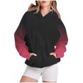 thumbnail image 1 of Bowake Vêtements d'Automne pour Femmes à Manches Longues Dégradé Chandails en Molleton Décontractés Légers Raglan avec Poche, 1 of 5