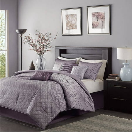 Madison Park Purple Hudson Comforter Set King 7pc