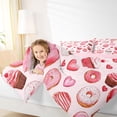 thumbnail image 4 of Feelyou Pink Love Heart Twin Comforter Sets, Dessert Cake Donut Bedding Set, 2pcs, 4 of 8