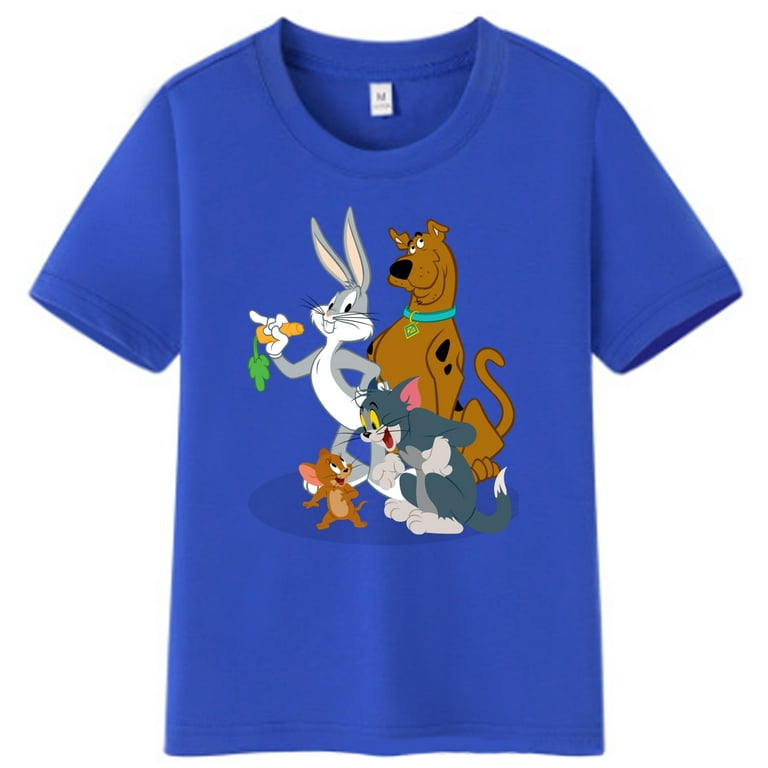 Short Girl Baby Clothing Cartoon Boys T-shirt Sleeve 4-14 Children Clothes Tunes Years Tops Looney Print T-shirt