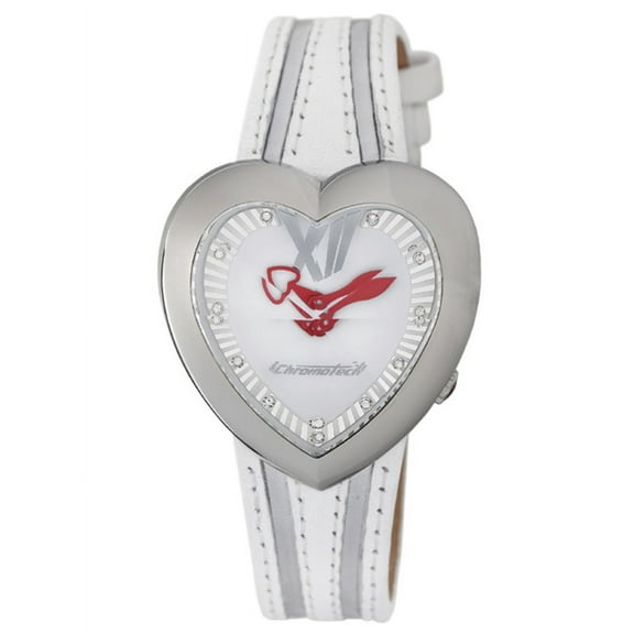 CT.7688M/01 Heart White Dial Crystal Indices White Leather Watch