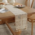 thumbnail image 6 of Mdesiwst Table Runner Elegant Lace Embroidered Dining Table Cloth Cafe Table Flag with Tassel Washable White Table Cover for Home Decor, 6 of 7