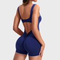 thumbnail image 2 of Mawalde Workout Jumpsuits for Women Backless Tummy Control Sleeveless Jumpsuits V Back Navy Blue M, 2 of 5