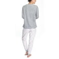 thumbnail image 3 of Hanes Women's Cozy Up 2 Piece Set Top and Jogger Pajamas, Grey/Plaid, Medium, 3 of 5