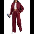 thumbnail image 1 of Conjuntos de Salón para Mujer, Conjunto Deportivo de 2 Piezas, Sudadera, Pantalón Deportivo de Pierna , Conjunto Deportivo A Juego Vino Tinto XXL, 1 of 9
