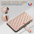 thumbnail image 5 of Zipper Wallet Case Compatible with Samsung Galaxy S22 Ultra Case Wallet for Women, Card Holder & Crossbody Wrist Strap Stand PU Leather Case for Samsung Galaxy S22 Ultra Phone Case - Rosegold, 5 of 8