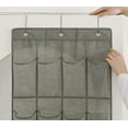 thumbnail image 2 of 24 Pockets Shoe Rack Hanging Over The Door Shoe Rack Space Saving Shoe Cabinet With 3 Hooks White, 2 of 2