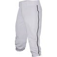 thumbnail image 2 of Baseball Express Men's Triple Play Baseball Knickers, Piped Adult Baseball Pants With Elastic Waistband, Double Knee, Pockets, and Elastic Bottom, YKK Zipper, White/Black, Medium, 2 of 2