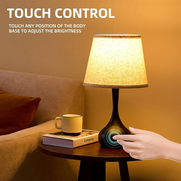 Stepless Dimmable Touch Lamp,Small Bedside Table Lamp for Bedroom - Main Image