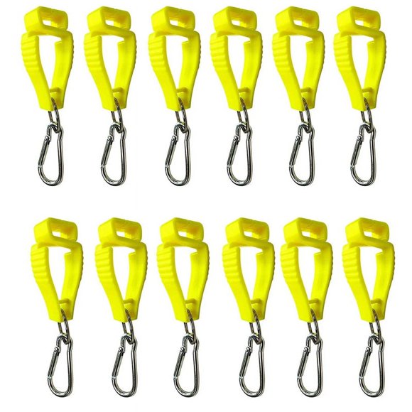 Clips para Guantes para Soportes de Guantes de Trabajo Clip para CinturóN de Guantes con Mosquetones de Metal para Trabajo de Guardia de Trabajadores de la ConstruccióN (Amarillo)